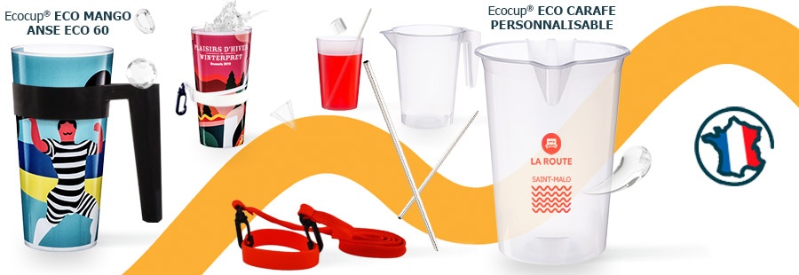 Porte verres / gobelets Ecocup ® silicone personnalisable pour
