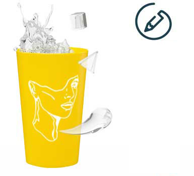 gobelet Ecocup jaune sérigraphié