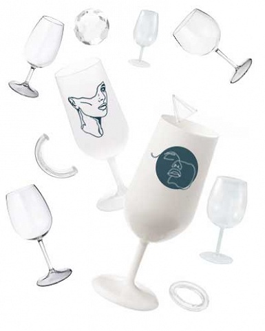 Verres à pied en plastique personnalisable